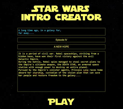 star wars intro creator